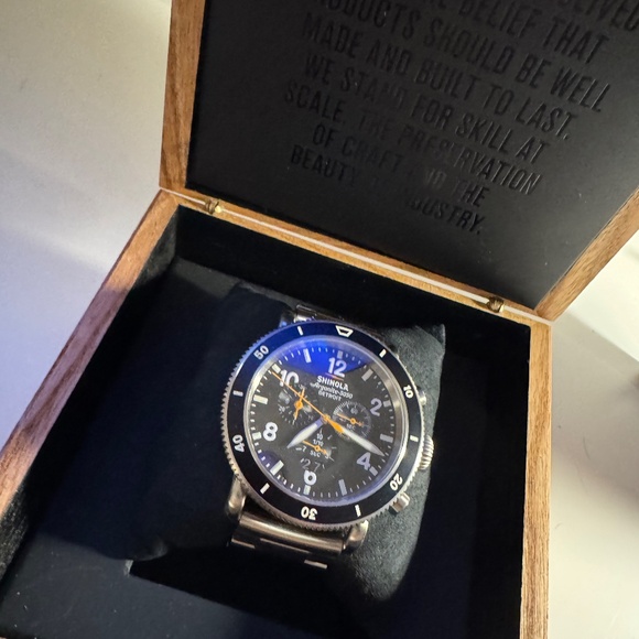 Shinola Black and Silver Men's Watch - Picture 2 of 7